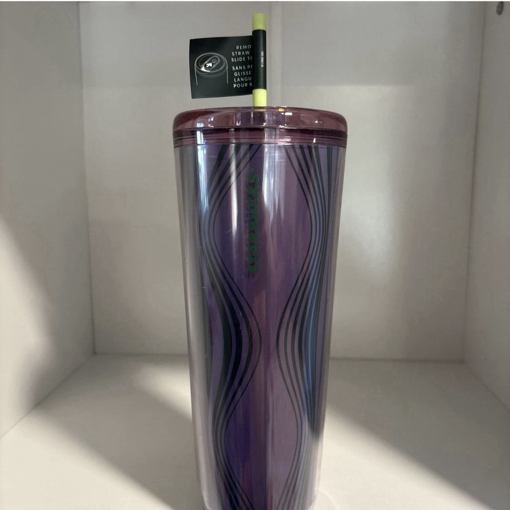 Starbucks 2024 Summer Purple Pink Lime Wave 24oz Venti Cold Cup Tumbler‎ NEW